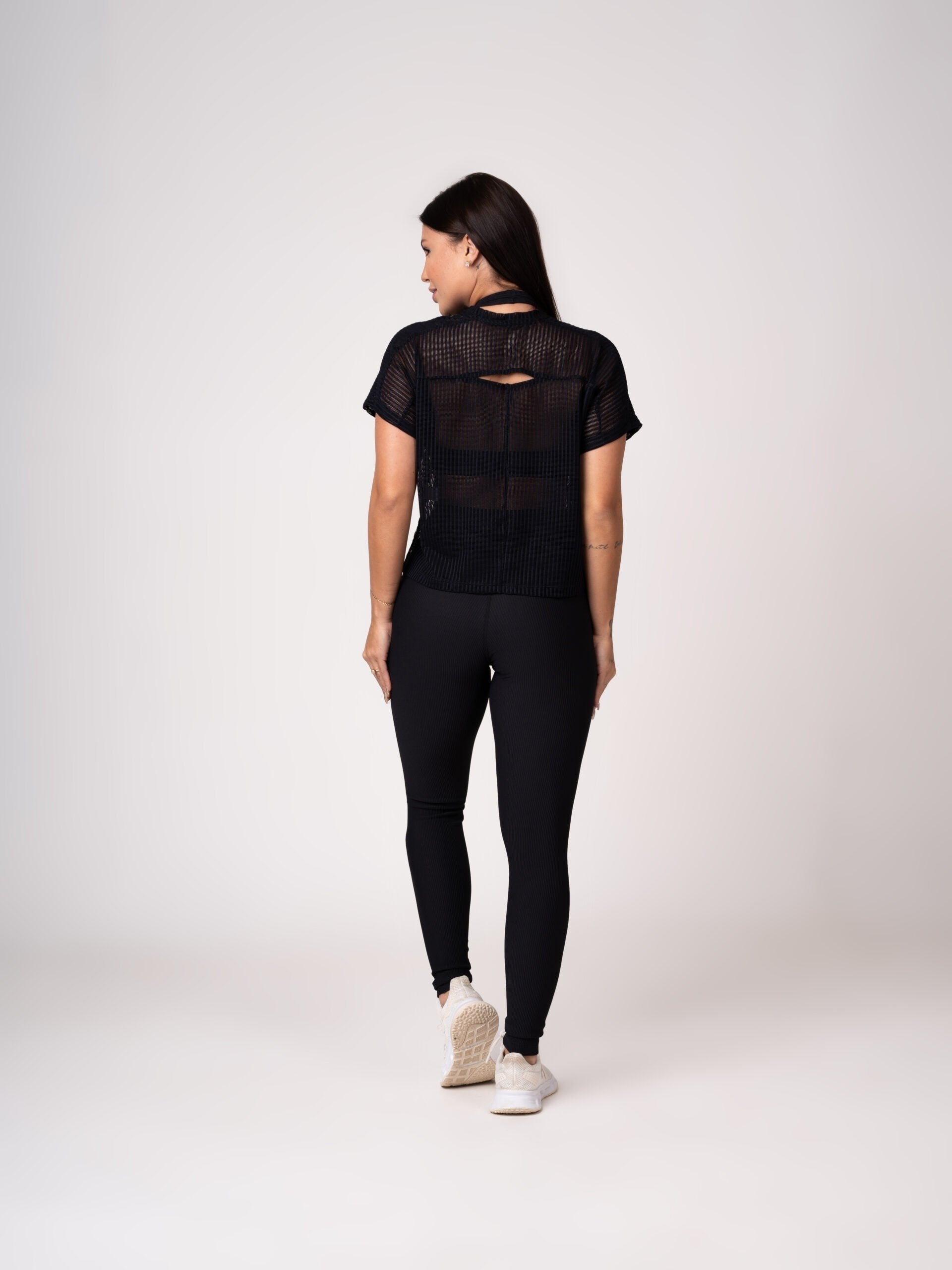 Blusa Cropped Telinha Comfy Preta - Imagem 3