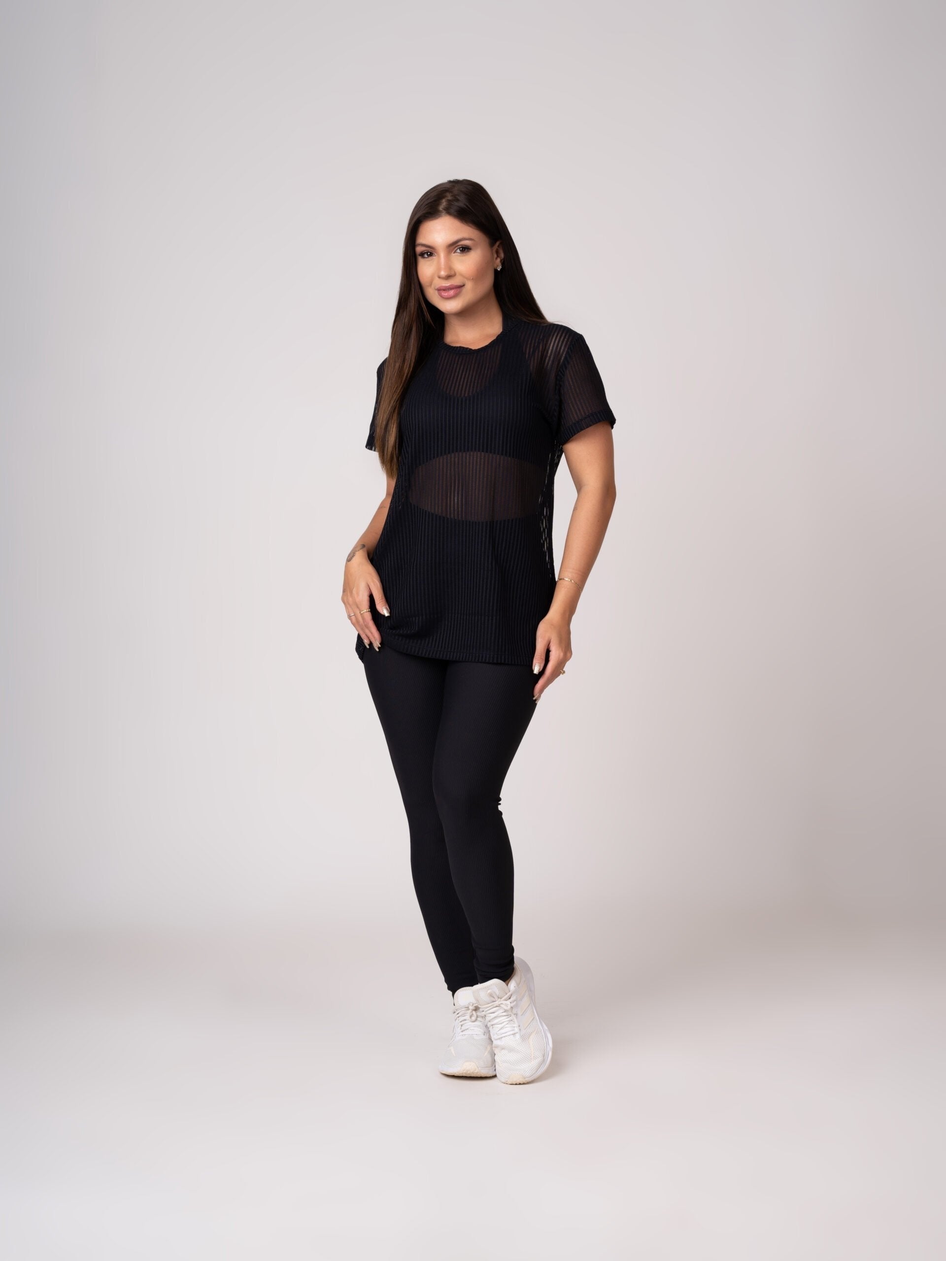 Blusa Cropped Telinha Comfy Preta - Imagem 2
