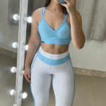 Conjunto Blue Whisper – Azul Bebê com Branco em Jacquard Poliamida