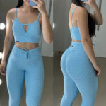 Conjunto Blue Serenity – Azul Bebê em Jacquard Poliamida