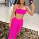 Conjunto Legging Fitness Matt Neon Pink
