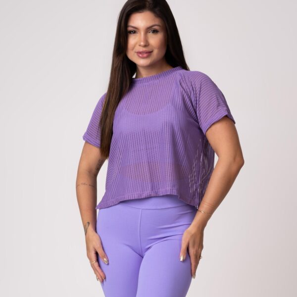 Blusa Cropped Telinha Comfy Lilás